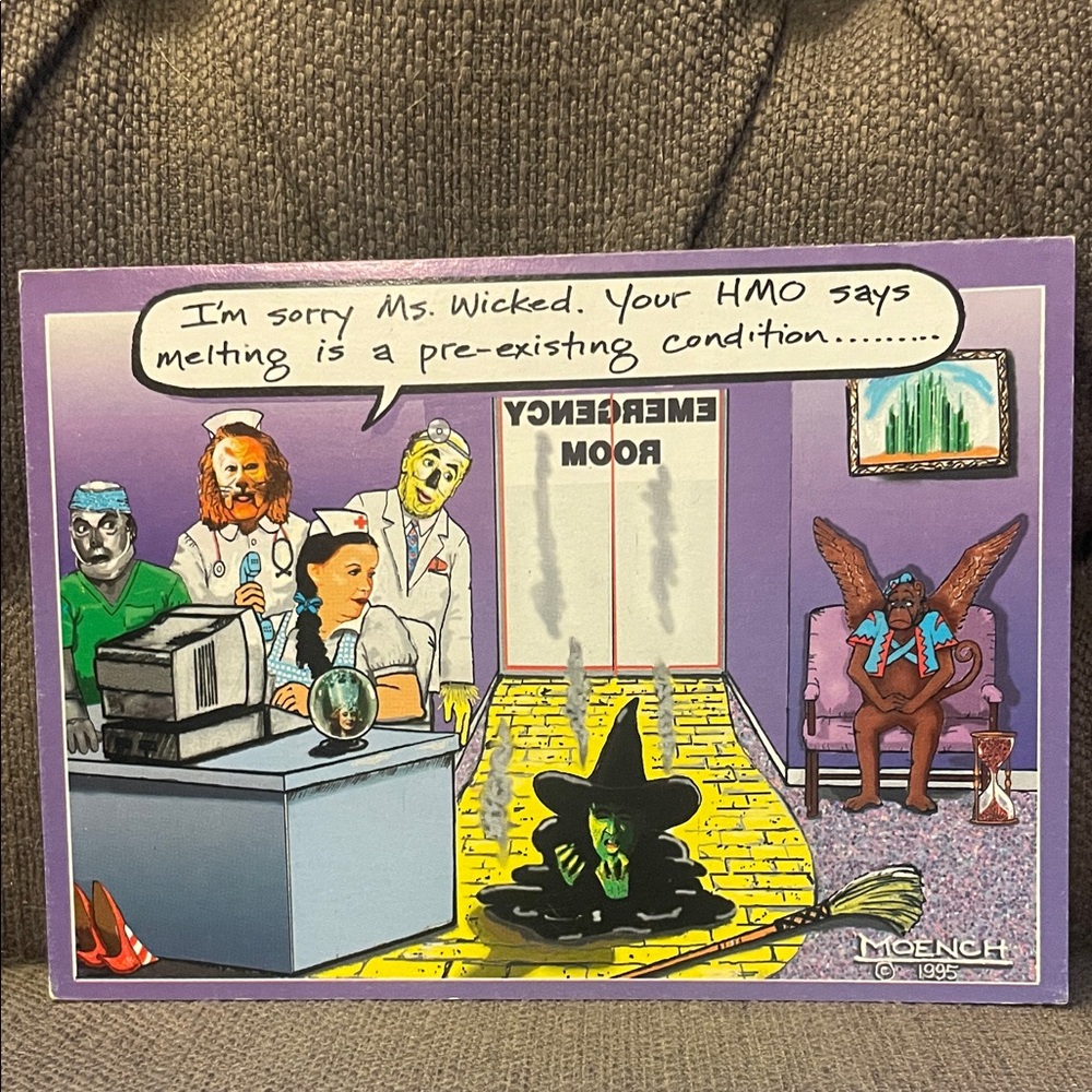 Vintage 1995 Wizard of Oz funny greeting card